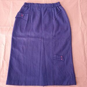 De Couleur Women 9 Maxi Wool Skirt Adj Waist Fully Lined Purple Career Preppy